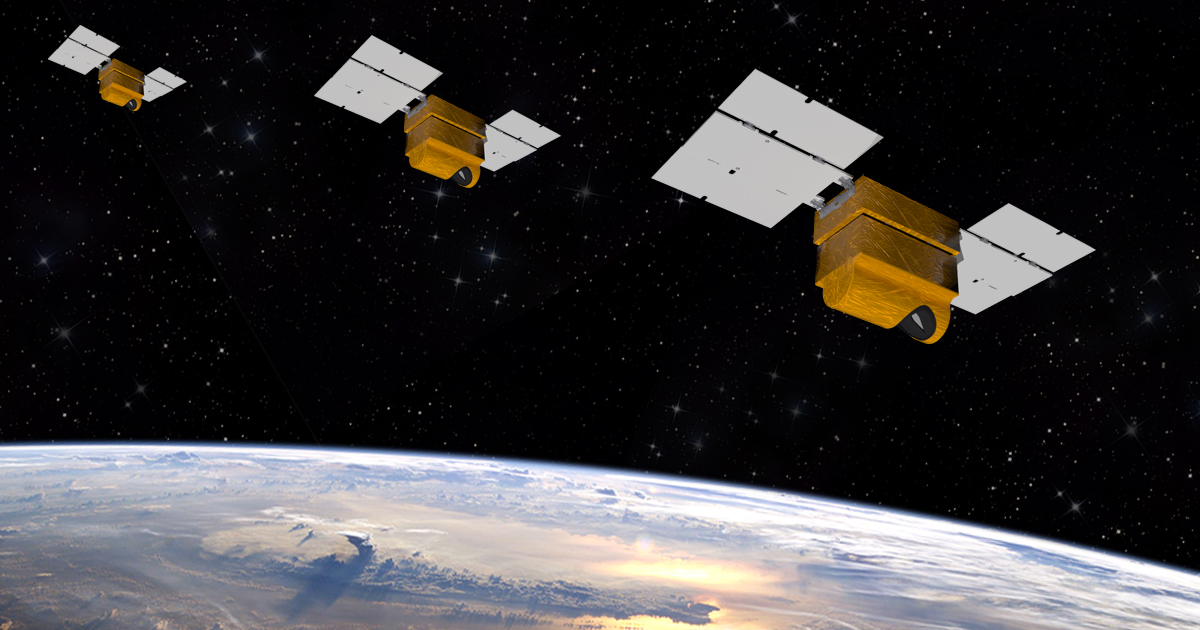 Illustration of Satellites in orbit.