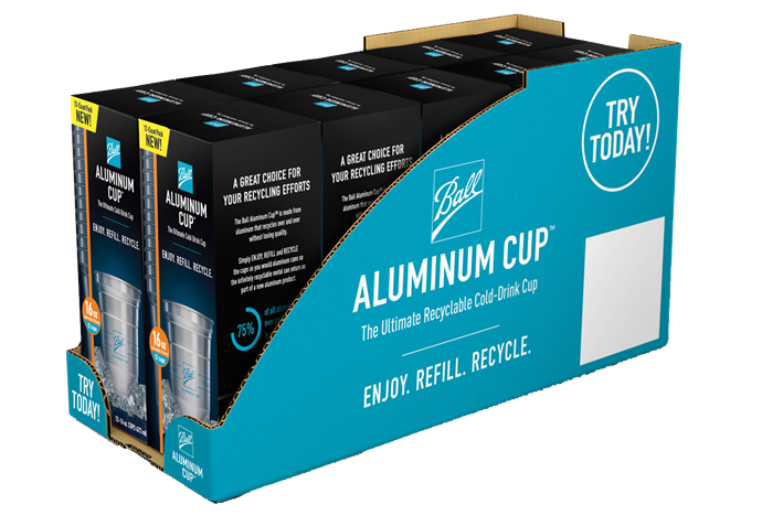 Carton of packaged aluminum cups